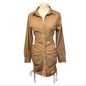 Long Sleeved Tan Mini Dress